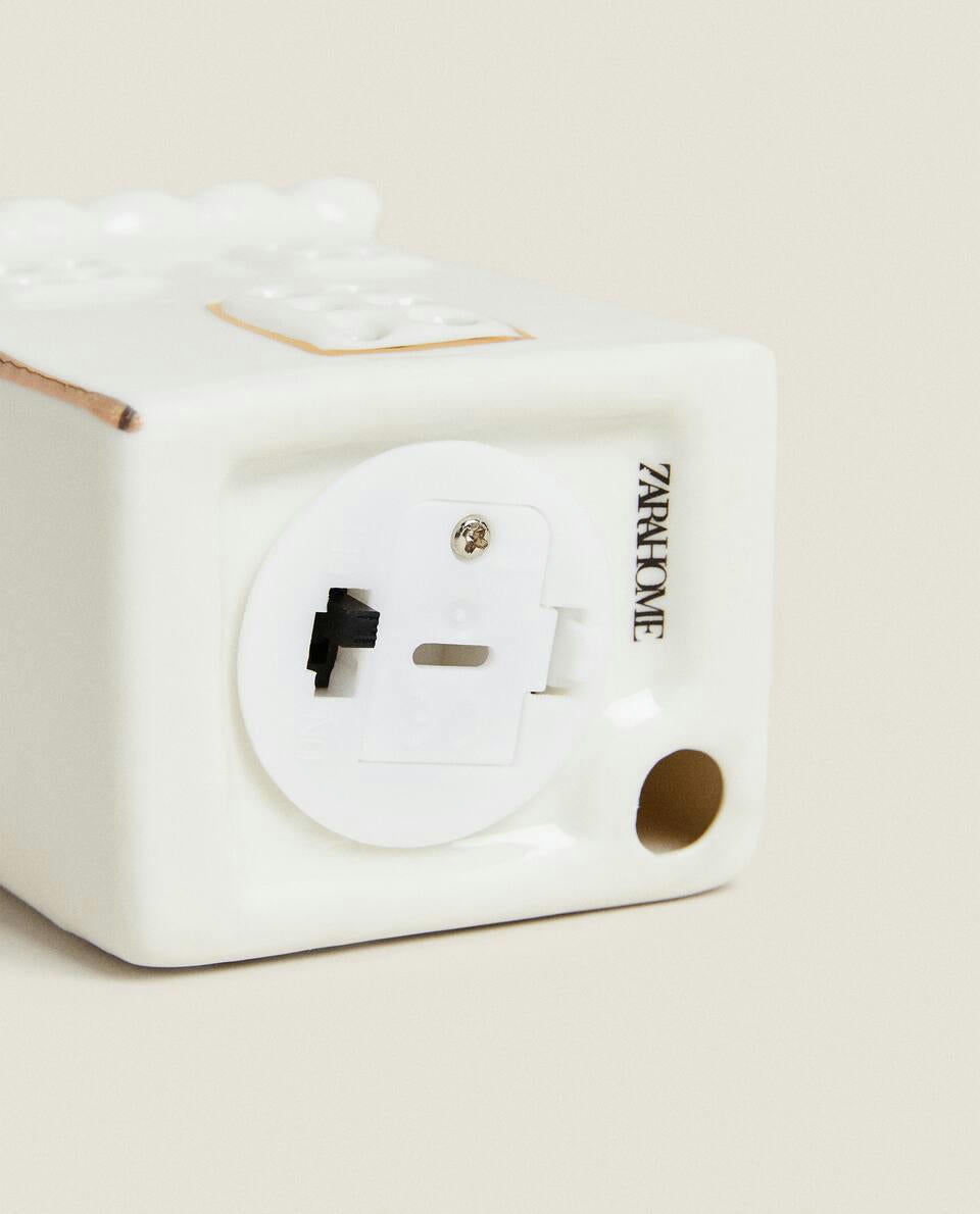 DECORACIÓN NAVIDEÑA DE CERÁMICA PARA CASA CON LUZ 