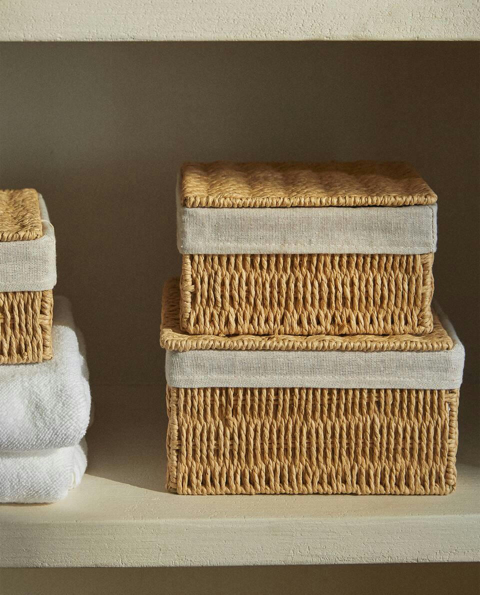 CESTINO CON FODERA IN TESSUTO 