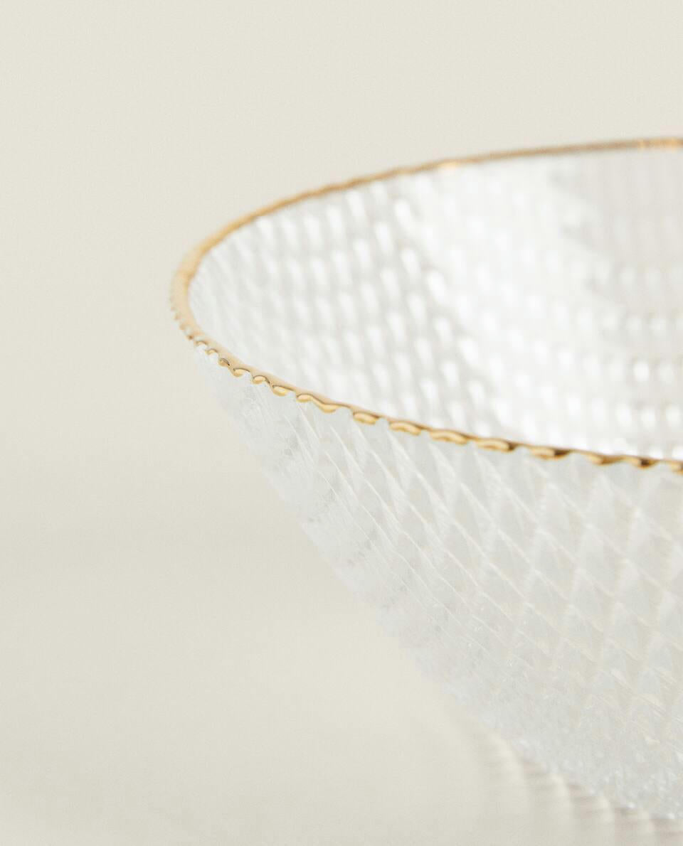 CUENCO DE VIDRIO CON DETALLE EN RELIEVE 