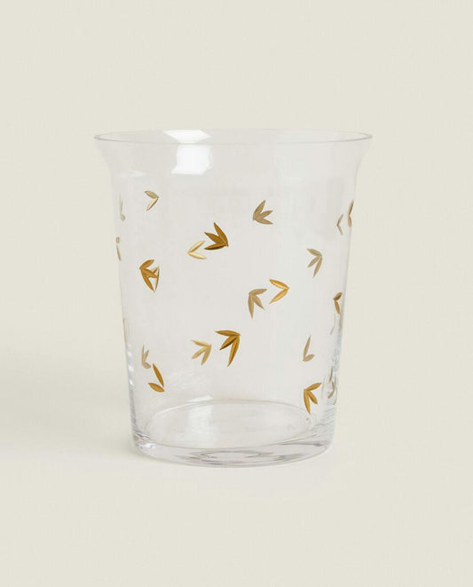 CHRISTMAS LEAF TALL GLASS