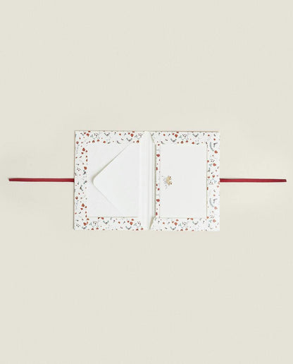 CONFEZIONE DI CARTOLINE PER BAMBINI CON CONIGLIETTO DI NATALE (CONFEZIONE DA 6) 