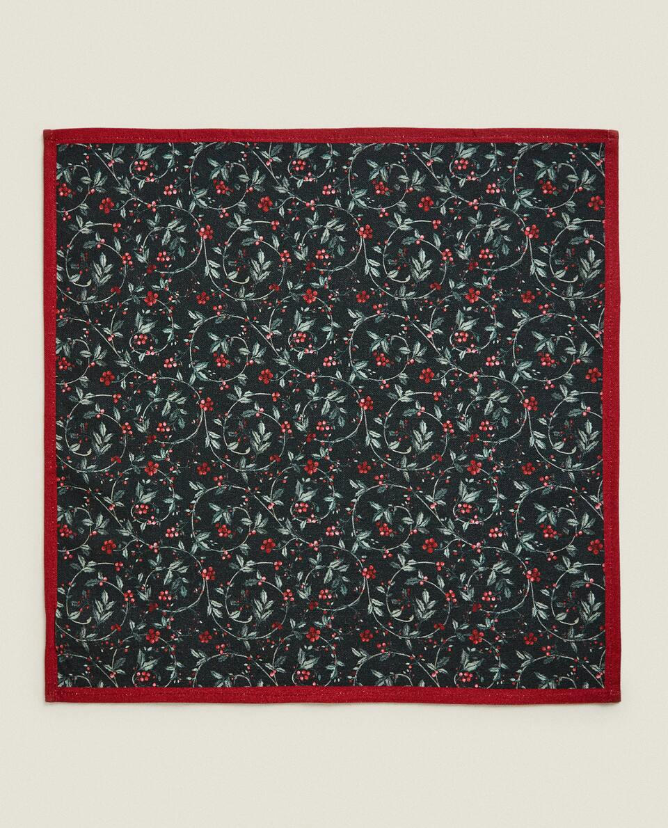 PAQUETE DE SERVILLETAS DE ALGODÓN CON FORMA DE VIÑEDA NAVIDEÑA (PAQUETE DE 2) 