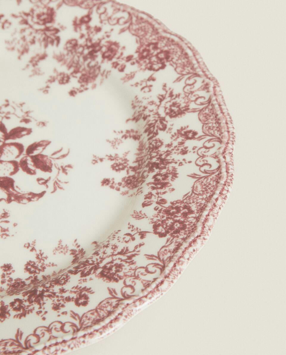 VAJILLA DE LOZA FLORAL 