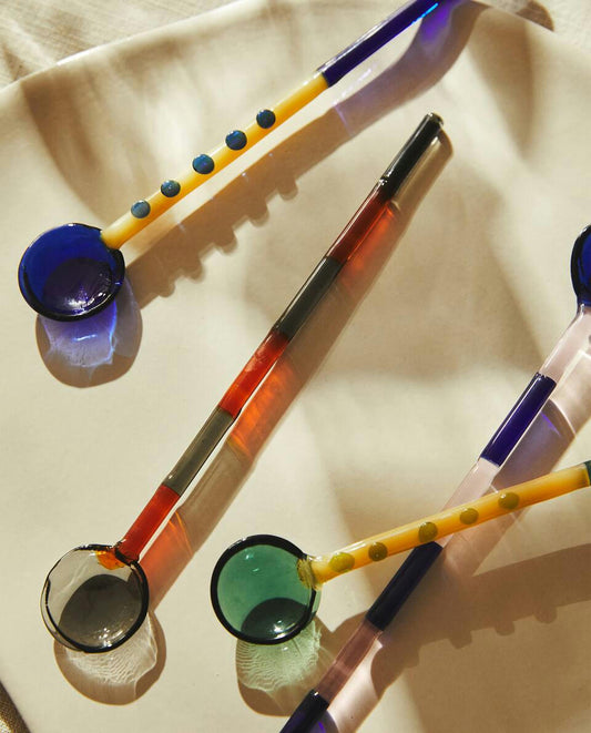 PAQUETE DE CUCHARAS DE POSTRE DE VIDRIO DE BOROSILICATO (PAQUETE DE 4) 