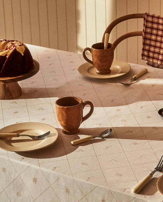 MANTEL DE ALGODÓN NIEVE NAVIDEÑA 