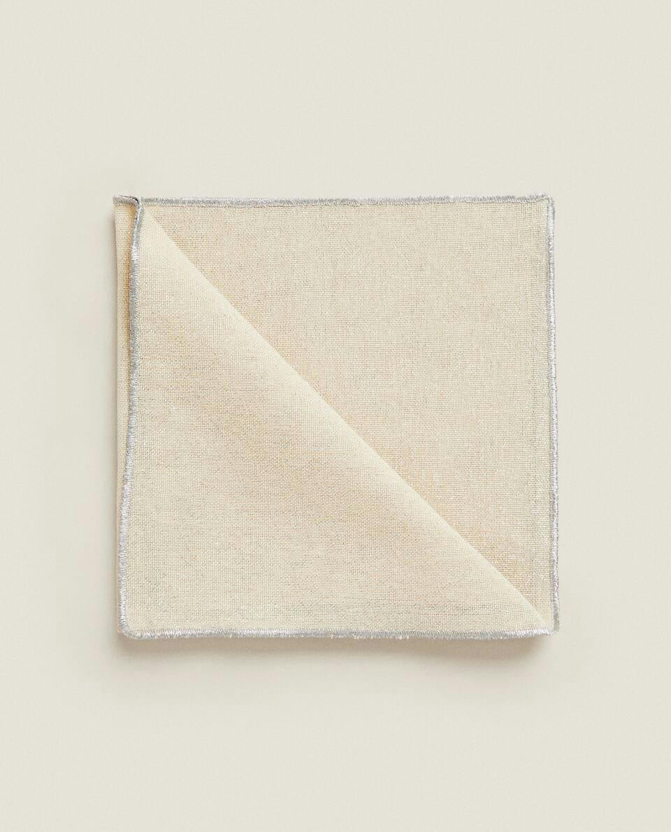 PAQUETE DE SERVILLETAS NAVIDEÑAS DE ALGODÓN CON BRILLO (PAQUETE DE 2) 