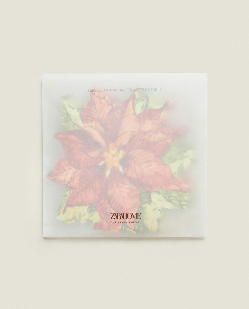 CONFEZIONE DI TOVAGLIOLI DI CARTA A FORMA DI POINSETTIA DI NATALE (CONFEZIONE DA 20) 