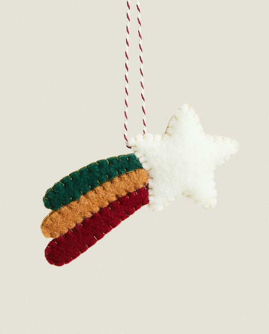 DECORACIÓN NAVIDEÑA DE ESTRELLAS DE FIELTRO 