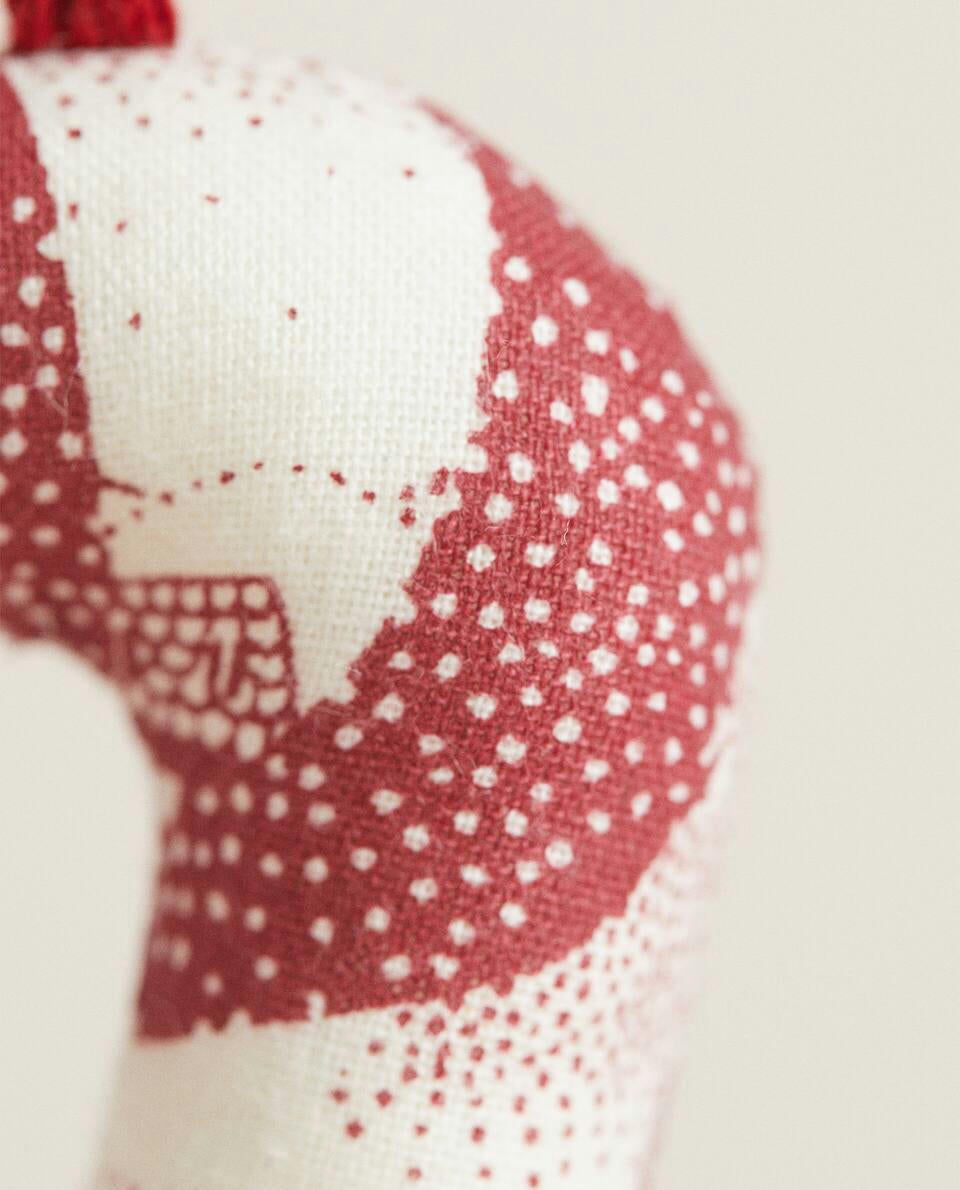 CONFEZIONE DI DECORAZIONI NATALIZIE IN PATCHWORK CON BASTONCINI DI ZUCCHERO (CONFEZIONE DA 3) 