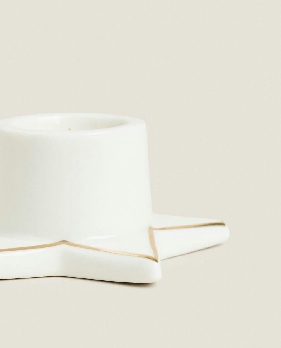 CANDELABRO PEQUEÑO DE NAVIDAD CON ESTRELLA Y BORDE