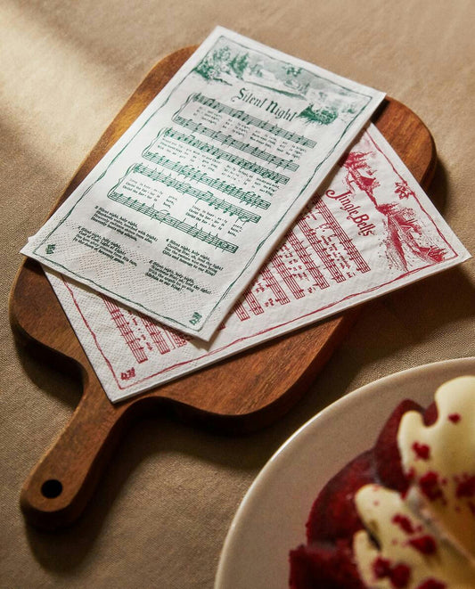 PAQUETE DE SERVILLETAS DE PAPEL CON VILLANCICOS (PAQUETE DE 30) 
