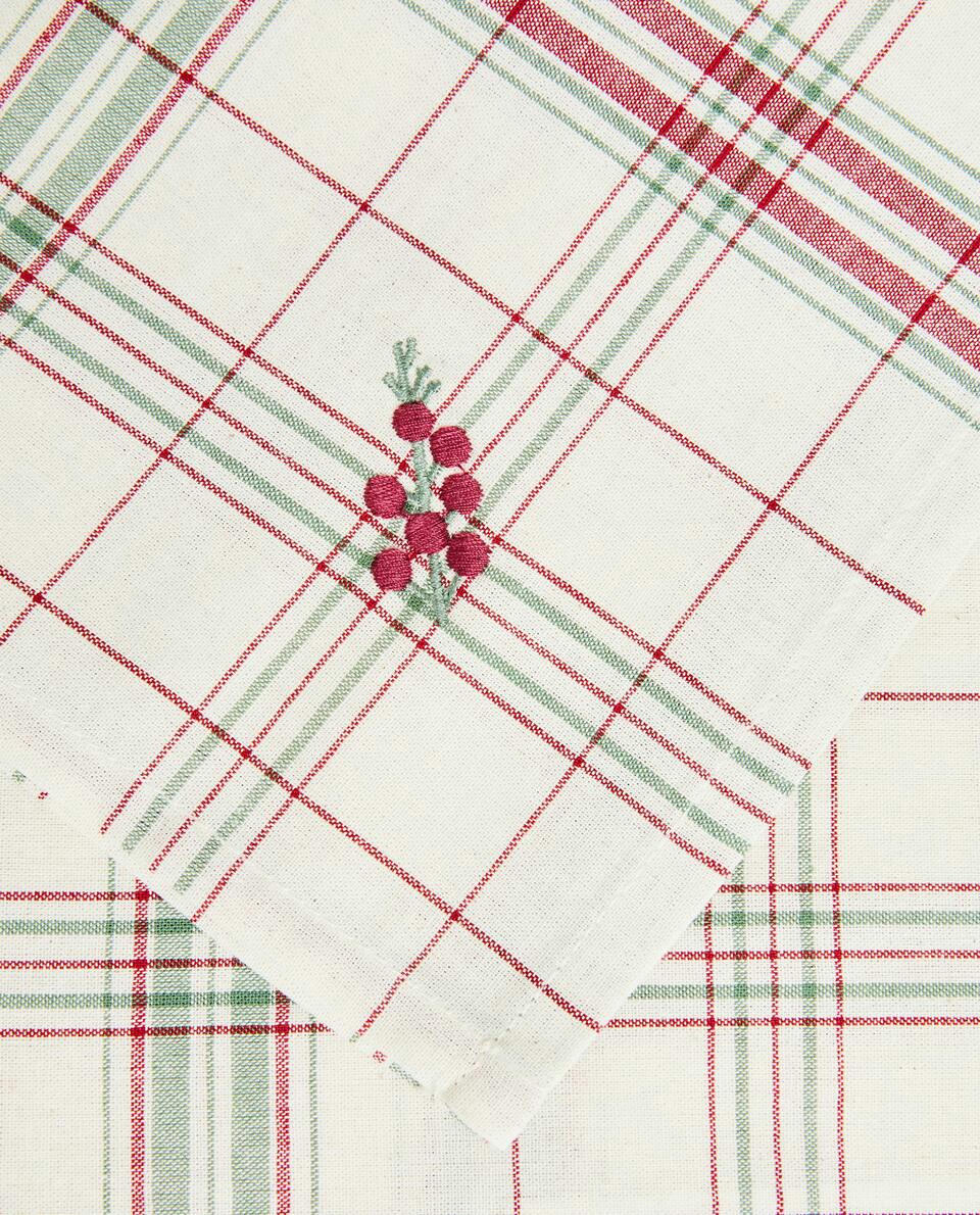 PAQUETE DE SERVILLETAS DE CUADROS CON RAYAS NAVIDEÑAS (PAQUETE DE 2) 