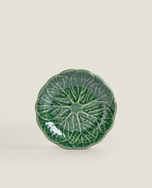 CABBAGE LEAF EARTHENWARE SIDE PLATE