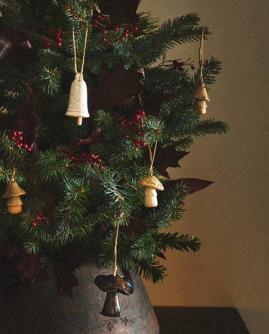 DECORACIÓN NAVIDEÑA DE CERÁMICA CON SETAS 