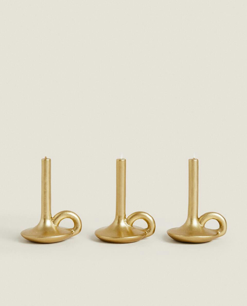 PACK OF CHRISTMAS CYLINDRICAL CANDLESTICKS (PACK OF 3)