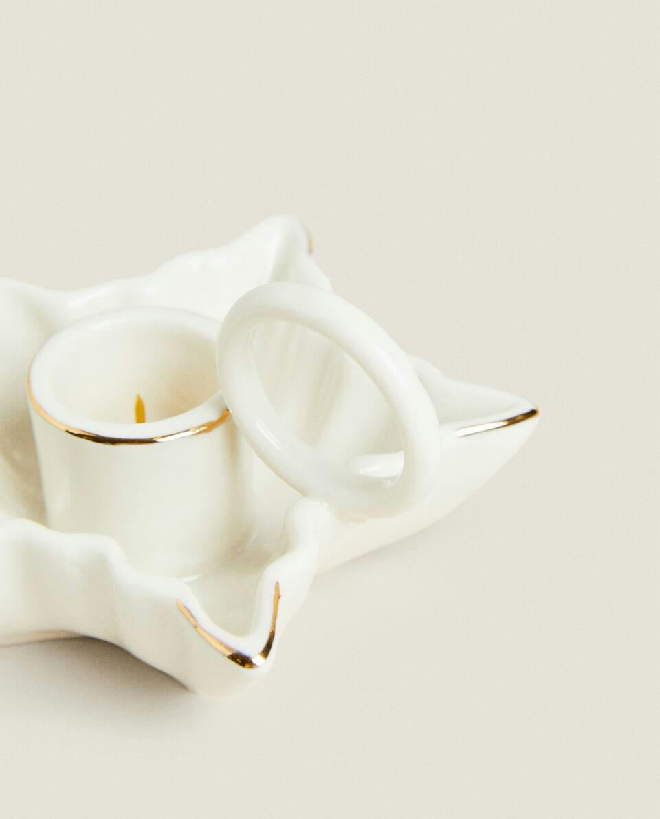 PORTACANDELE A STELLA DI NATALE CON BORDO 