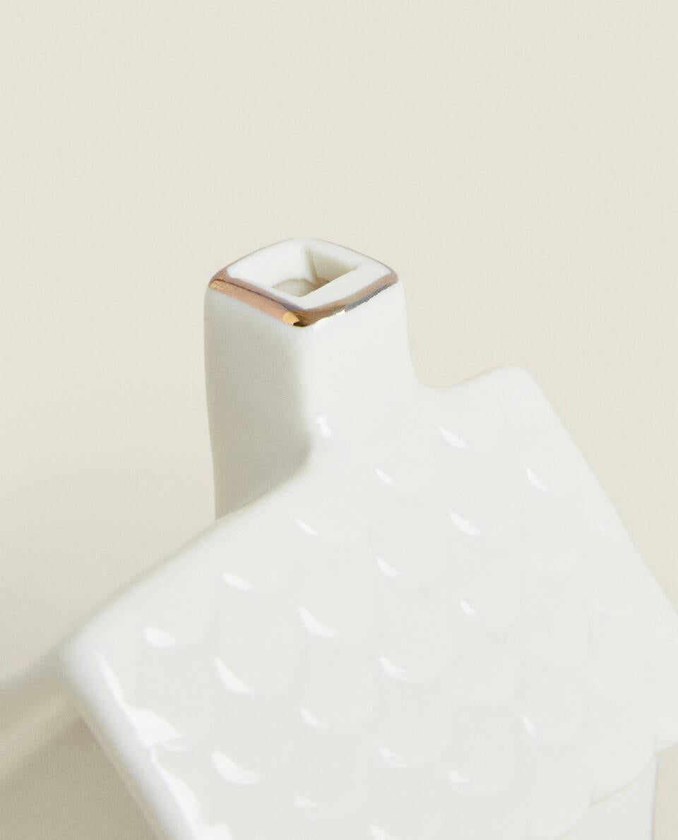 DECORACIÓN NAVIDEÑA DE CERÁMICA PARA CASA CON LUZ 