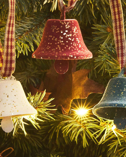 PAQUETE DE DECORACIONES DE CAMPANAS NAVIDEÑAS (PAQUETE DE 6) 