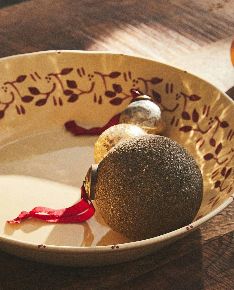 CUENCO NAVIDEÑO DE CERÁMICA PINTADA 