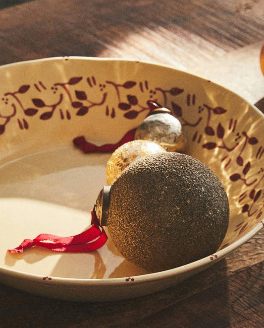 CUENCO NAVIDEÑO DE CERÁMICA PINTADA 