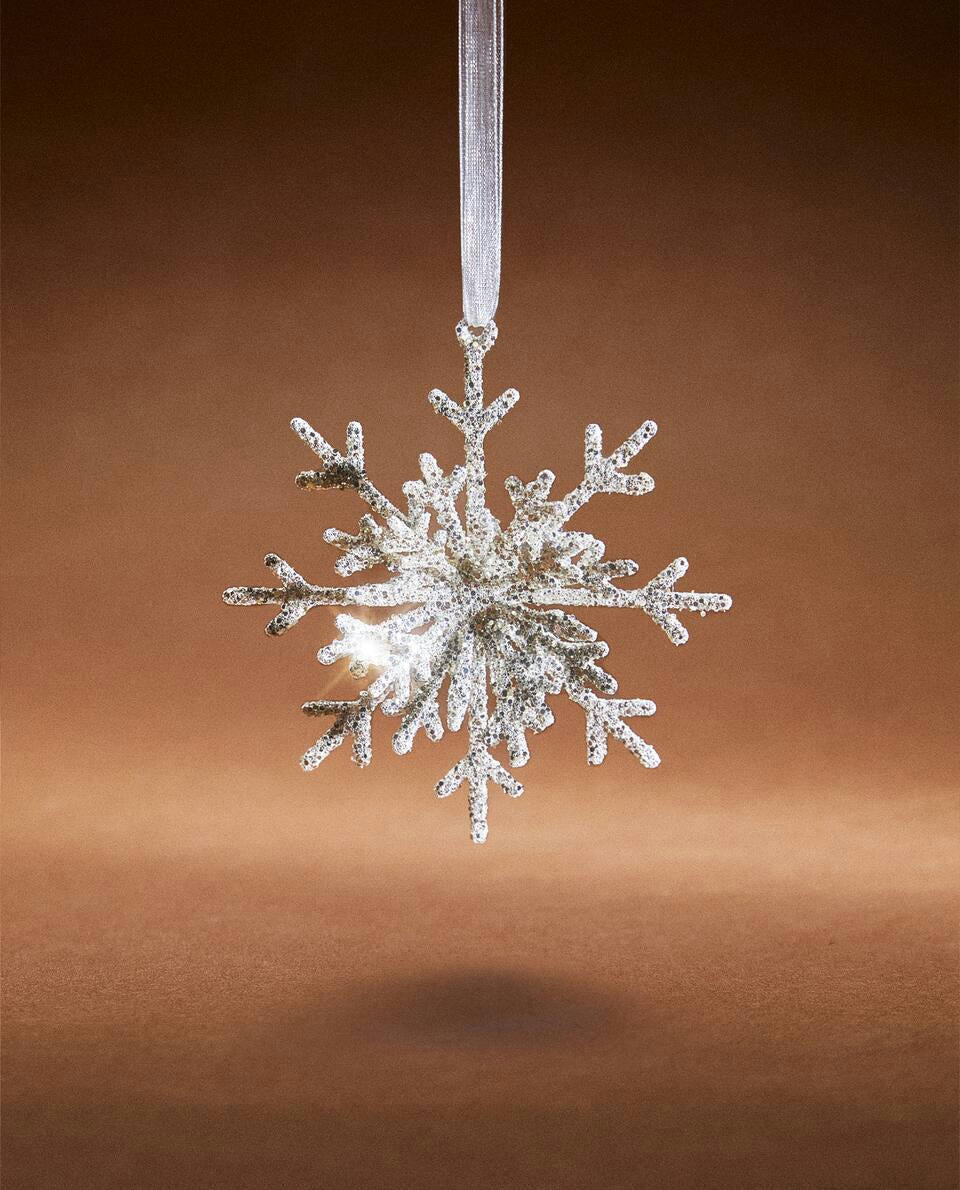 DECORACIÓN DE COPOS DE NIEVE NAVIDEÑOS BRILLANTES 