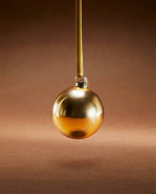 DECORACIÓN DE ARO NAVIDEÑO DE VIDRIO BRILLANTE 