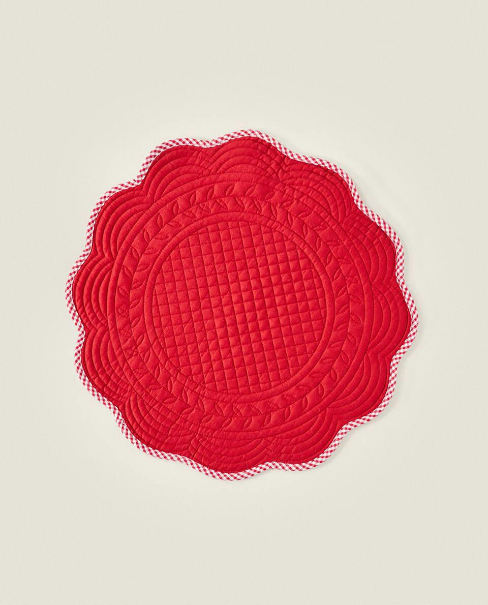 TOVAGLIETTA NATALIZIA IN COTONE SMERLATO 