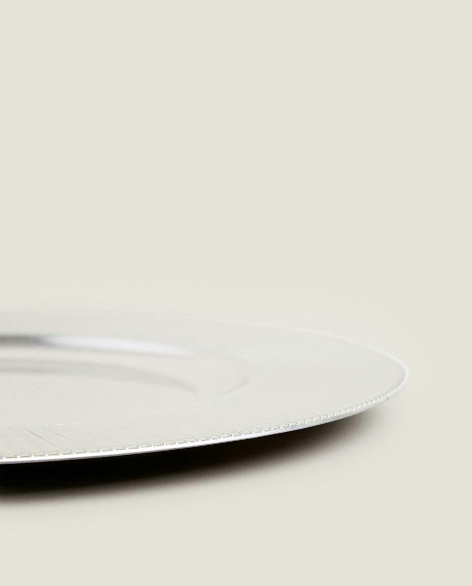 PIATTO DI SERVIZIO NATALIZIO A RIGHE ORO 