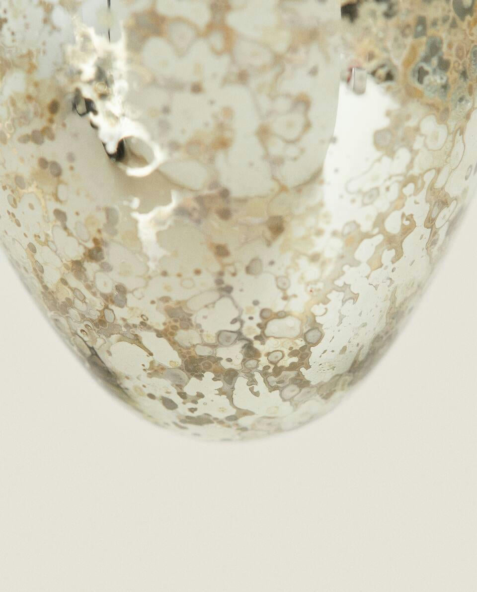 DECORACIÓN NAVIDEÑA OVALADA DE VIDRIO BRILLANTE 