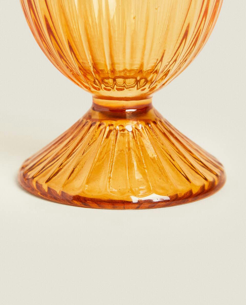 PORTAUOVO IN VETRO CON DETTAGLIO IN RILIEVO 