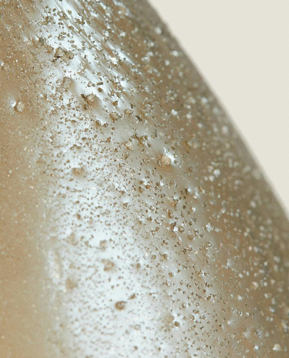 DECORAZIONE NATALIZIO A FORMA DI PERA IN VETRO MERCURIZZATO 