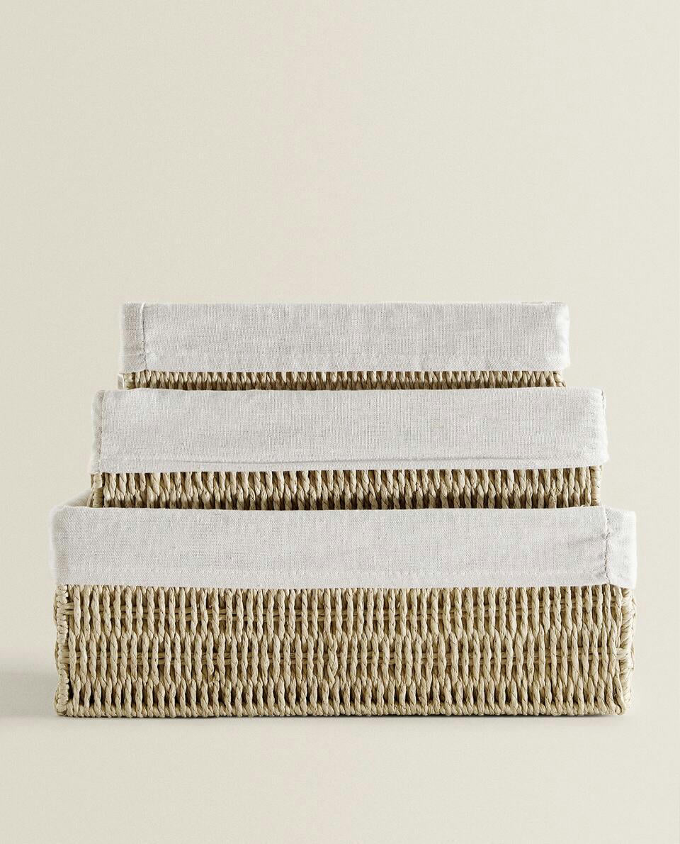 CESTA INTERIOR DE TELA RECTANGULAR 