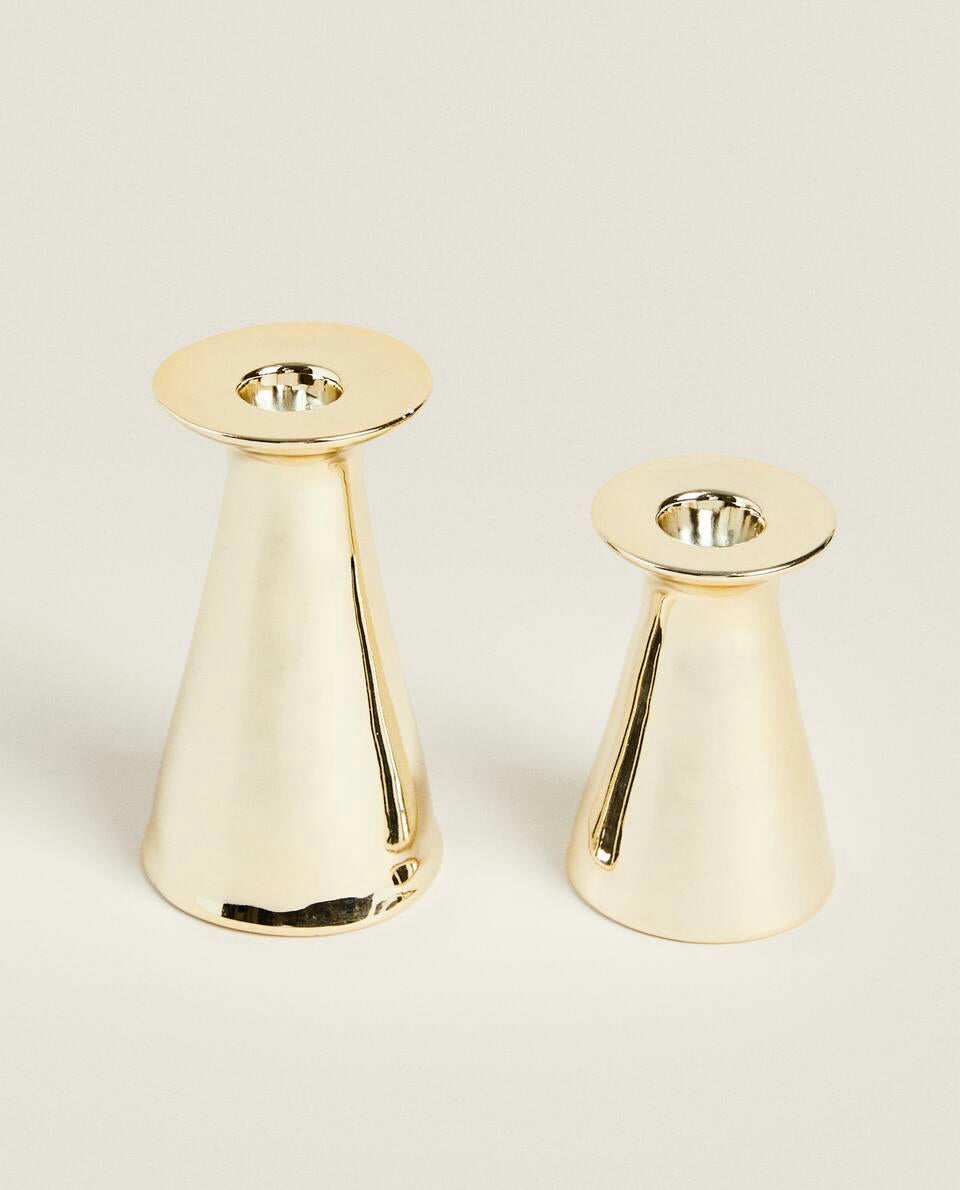 CANDELIERE NATALIZIO GEOMETRICO IN PORCELLANA 