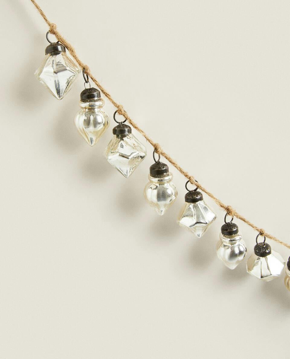 GHIRLANDA NATALIZIA DECORATIVA IN VETRO DIAMANTE 