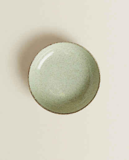 CIOTOLA IN PORCELLANA CON BORDO FINITURA ANTICATA 