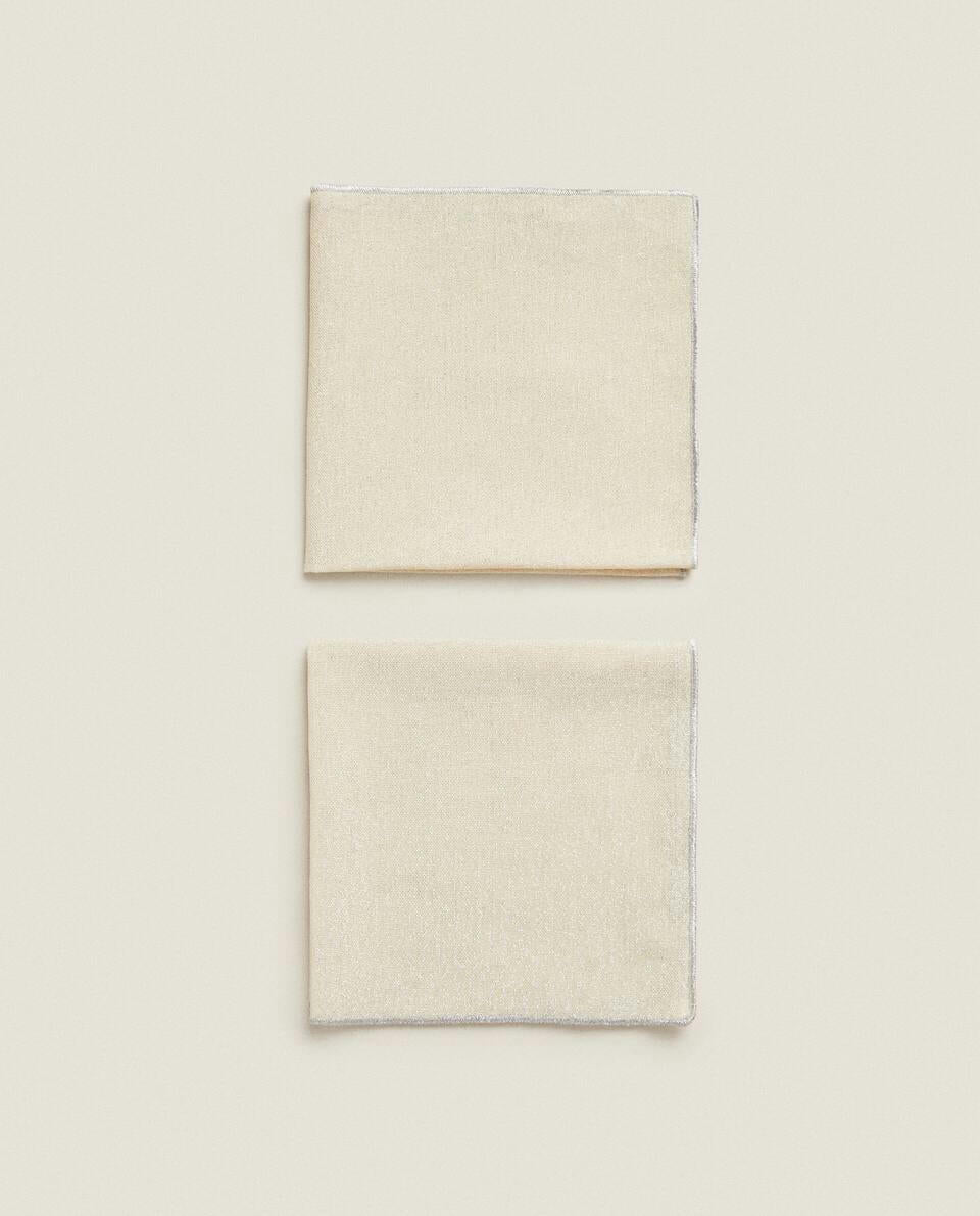 PAQUETE DE SERVILLETAS NAVIDEÑAS DE ALGODÓN CON BRILLO (PAQUETE DE 2) 