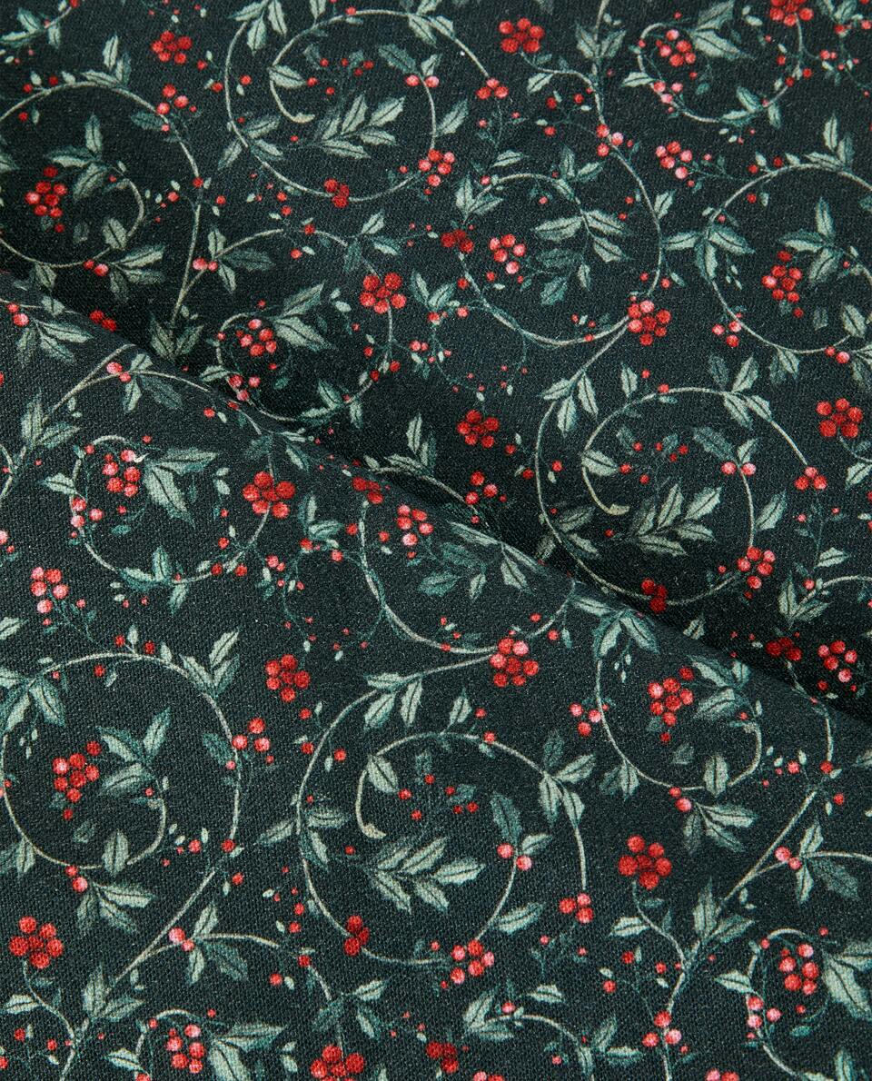 MANTEL DE ALGODÓN CON VID NAVIDEÑA 