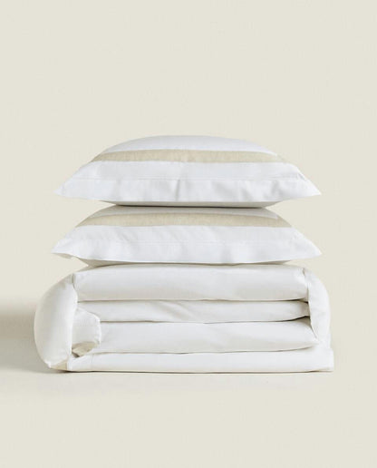 FUNDA NÓRDICA CON BORDE DE LINO 