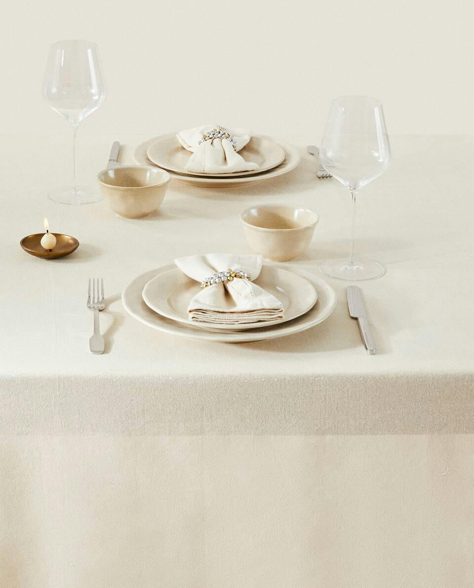 MANTEL DE ALGODÓN BRILLANTE NAVIDEÑO 