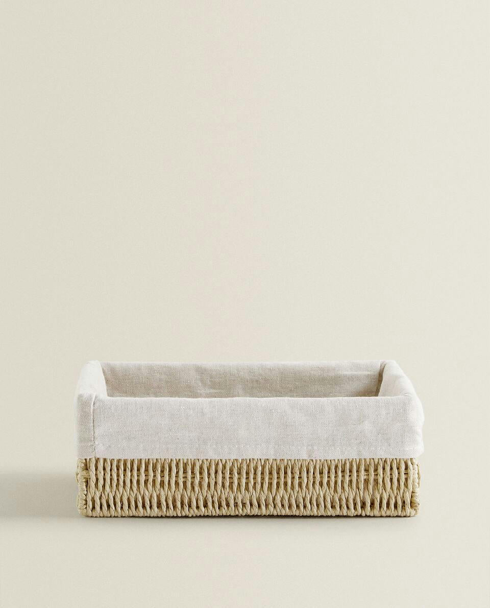 RECTANGULAR FABRIC INTERIOR BASKET