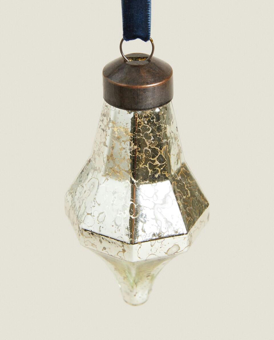 DECORACIÓN NAVIDEÑA DE DIAMANTE DE VIDRIO BRILLANTE 