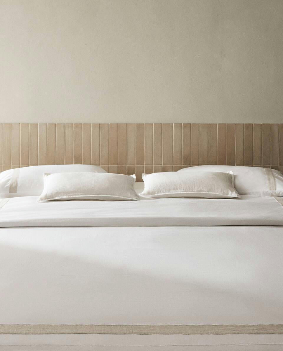 FUNDA NÓRDICA CON BORDE DE LINO 