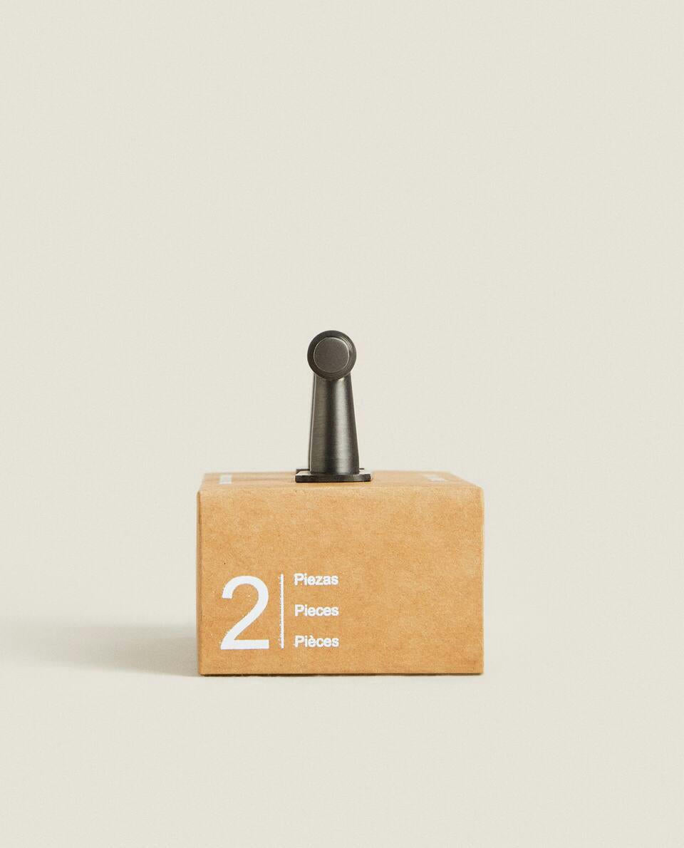 Pomo de puerta metálico largo (paquete de 2) 