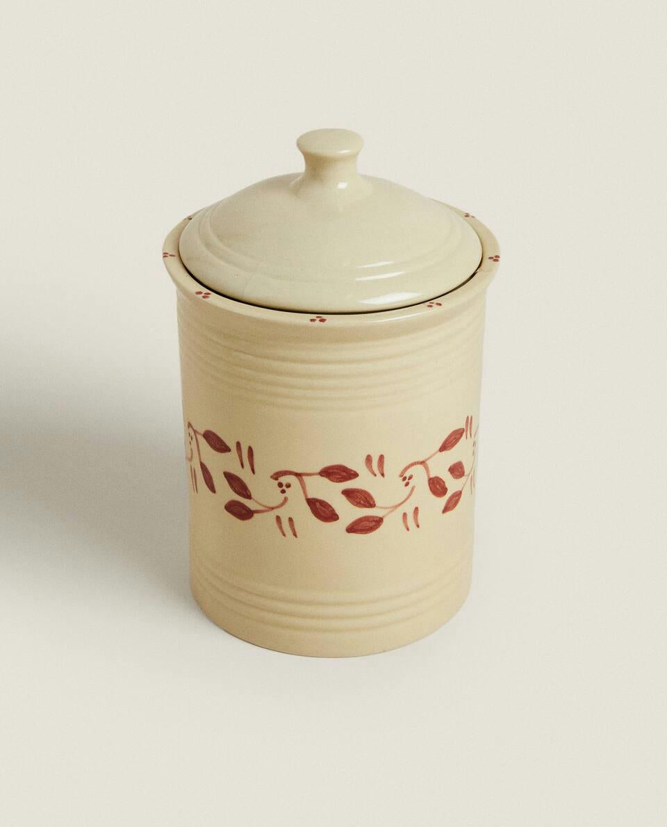 PAINTED CERAMIC CHRISTMAS JAR