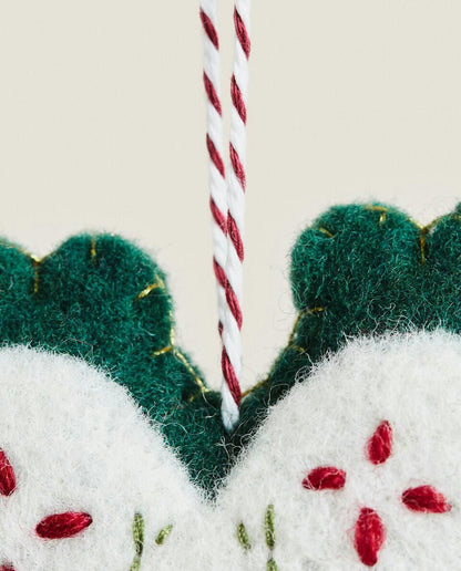 DECORAZIONE NATALIZIA A FORMA DI CUORE IN FELTRO 
