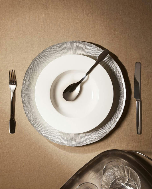 PLATO DE SERVICIO DE VIDRIO CON BRILLO NAVIDEÑO 