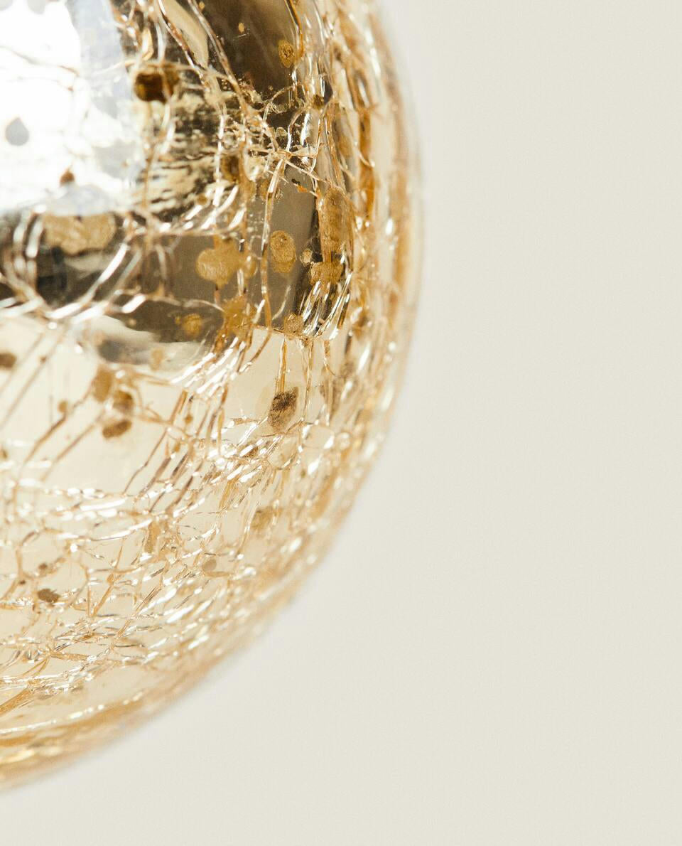 DECORACIÓN DE ARO NAVIDEÑO DE VIDRIO MERCURIZADO 