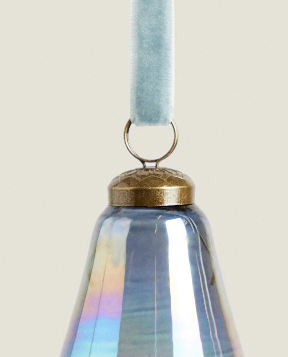 DECORACIÓN NAVIDEÑA DE PERA DE CRISTAL 