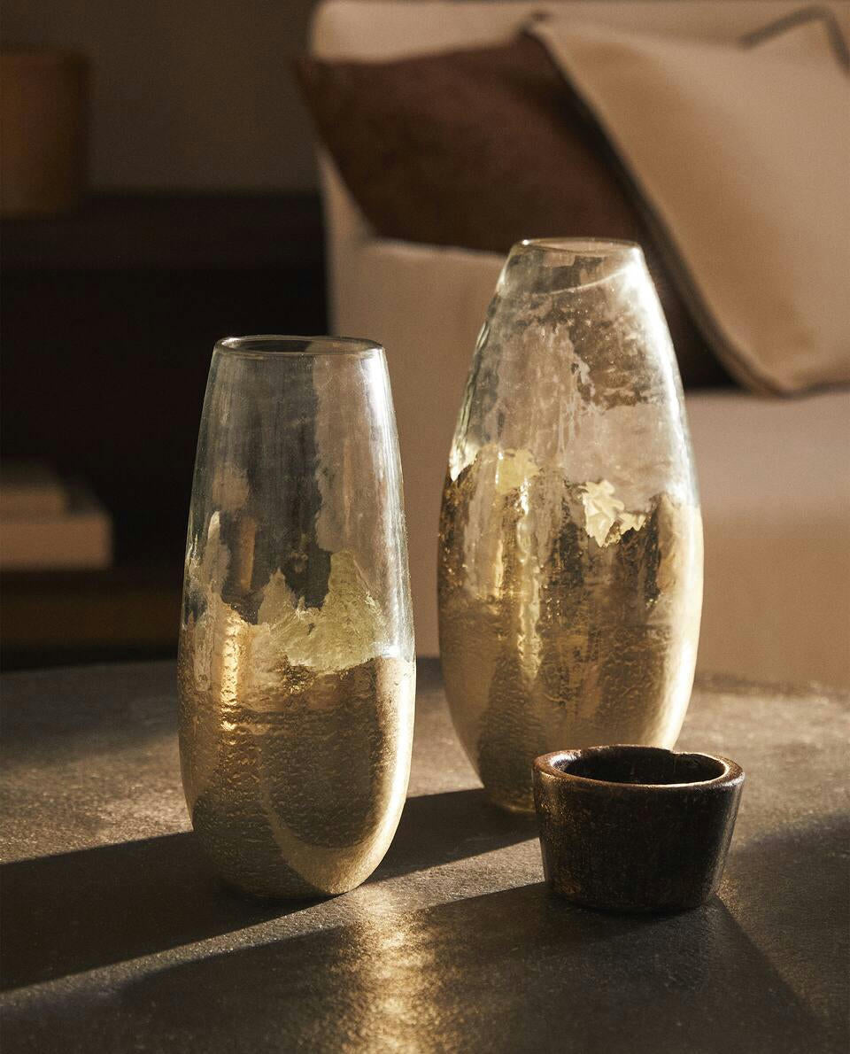 Jarrón de vidrio mercurizado 