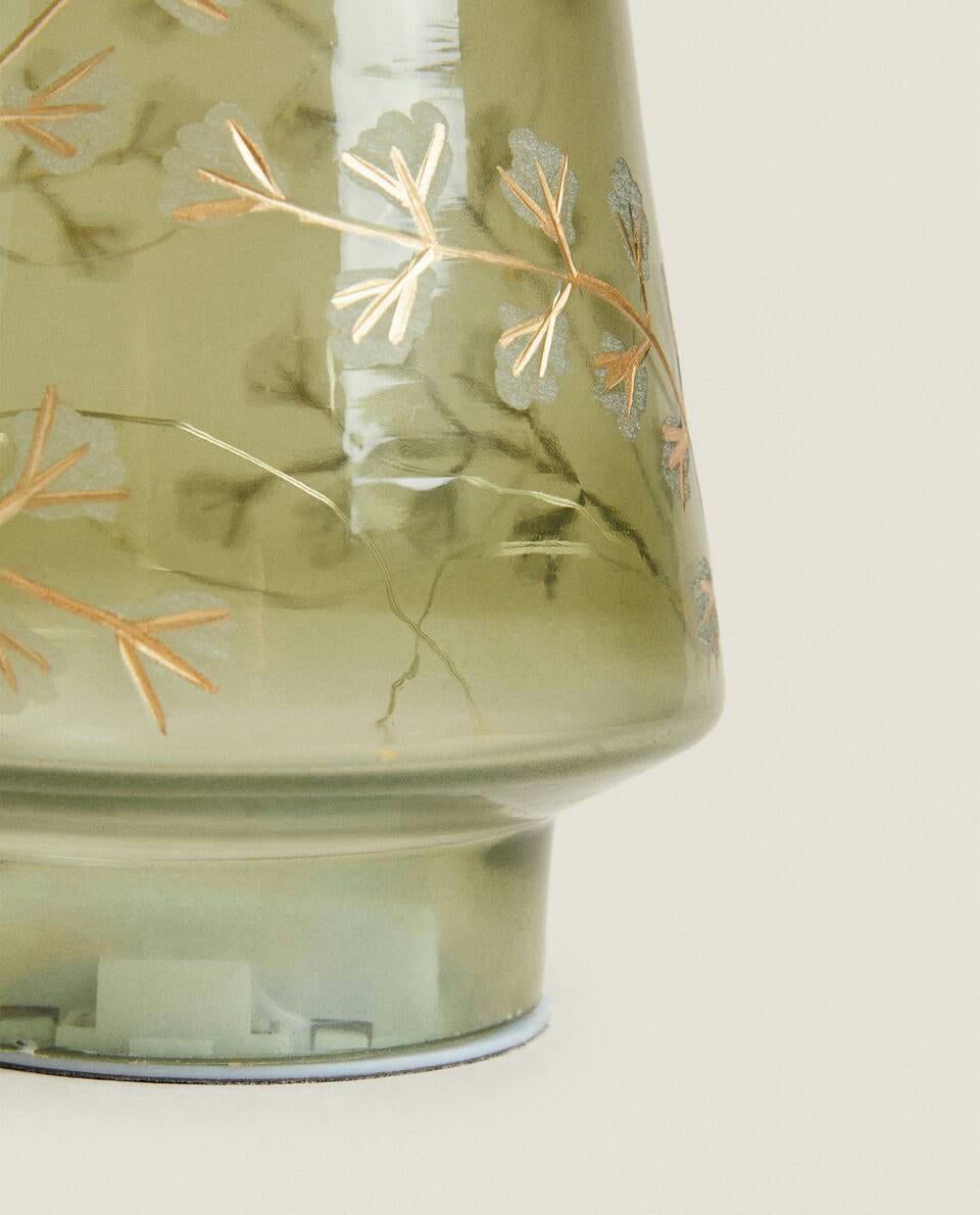 DECORACIÓN DE ÁRBOL DE NAVIDAD CON LUZ LED DE VIDRIO 